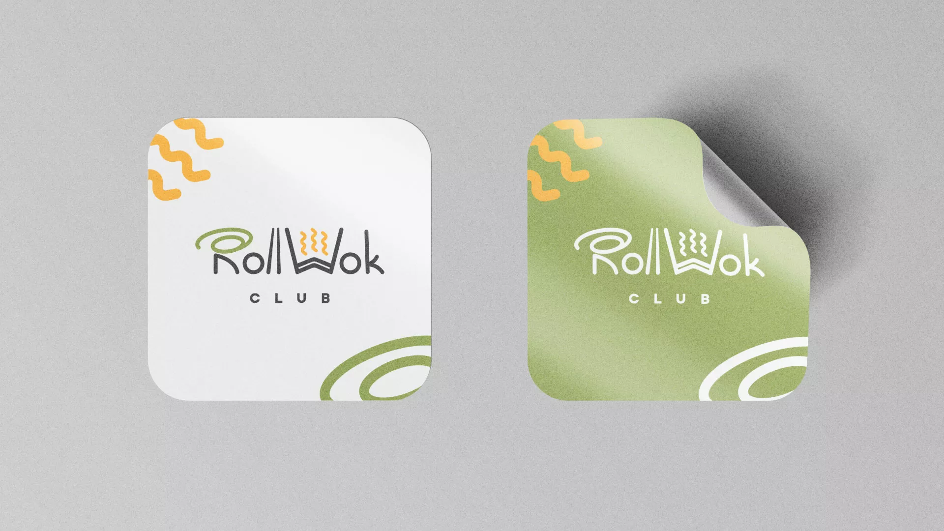 Разработка логотипа и фирменного стиля суши-бара «Roll Wok Club» в Красноярске