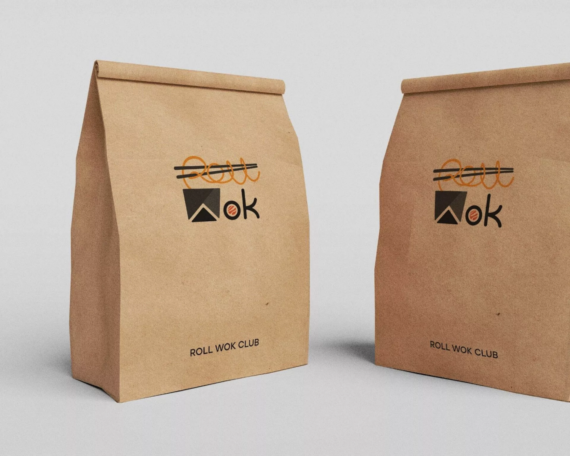 Создание дизайна упаковки суши-бара «Roll Wok Club» в Красноярске
